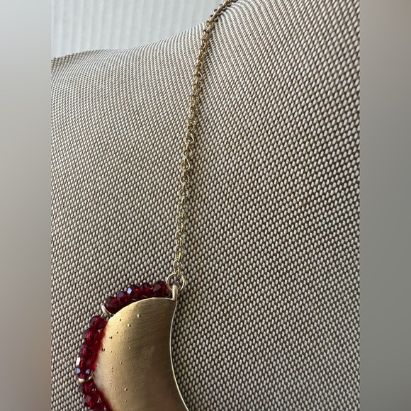 Vintage Gold and Red Statement Necklace - Picture 6 of 14